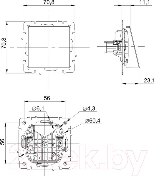 Изображение товара Вывод кабеля IEK Brite BR-VK10-0-K01