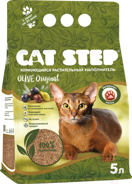 Изображение товара Наполнитель для туалета Cat Step Olive Original / 20333015 (5л/3.75кг)