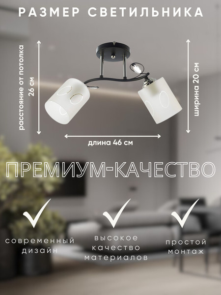 Изображение товара Потолочный светильник Aitin-Pro XA1253/2 (черный/хром)