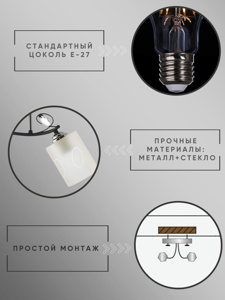 Изображение товара Потолочный светильник Aitin-Pro XA1253/2 (черный/хром)