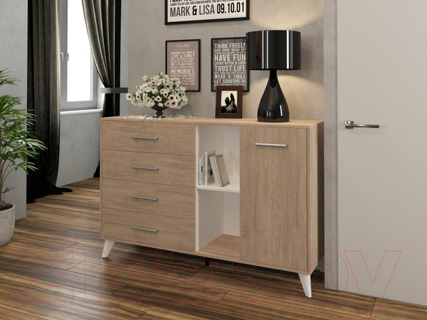 Изображение товара Тумба Genesis Мебель Светлана (дуб сонома/белый)