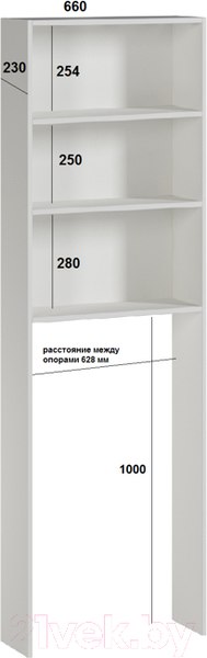 Изображение товара Стеллаж Genesis Мебель 660 (белый)