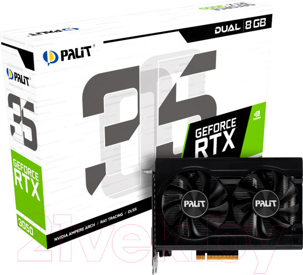 Изображение товара Видеокарта Palit RTX 3050 Dual 8GB (NE63050018P1-1070D)