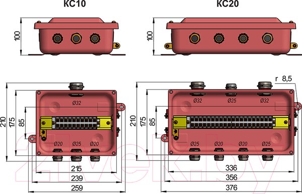 Изображение товара Коробка клеммная ЗЭТА КС-20 У2 IP54 zeta30330