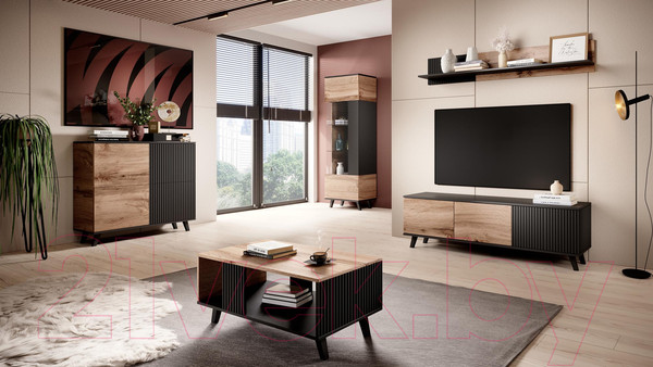 Изображение товара Тумба Halmar Random КМ-2 (дуб вотан/черный)