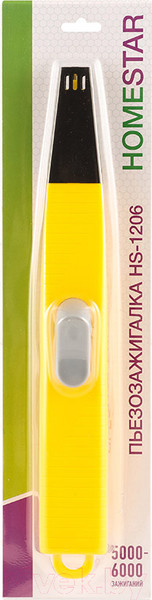 Изображение товара Пьезоэлектрическая газовая зажигалка HomeStar HS-1206 / 102773 (желтый)