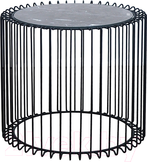 Изображение товара Комплект журнальных столиков Signal Lucca 2 (эффект черного мрамора/черный)