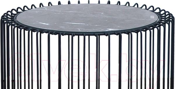 Изображение товара Комплект журнальных столиков Signal Lucca 2 (эффект черного мрамора/черный)