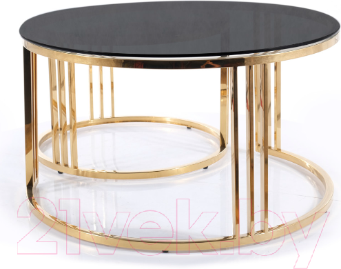 Изображение товара Комплект журнальных столиков Signal Vienna (дымчатый/золотой)
