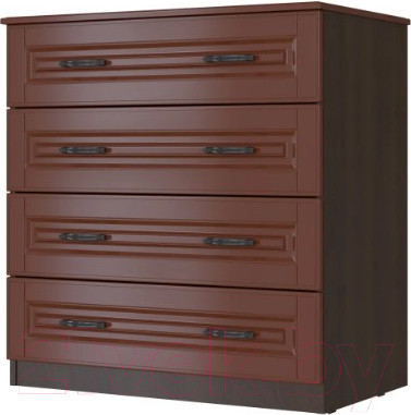 Изображение товара Комод Bravo Мебель Кантри Лак 4ящ. (орех шоколадный/орех)