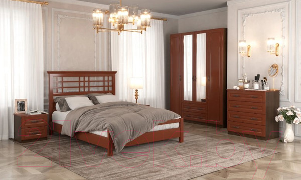 Изображение товара Комод Bravo Мебель Кантри Лак 4ящ. (орех шоколадный/орех)