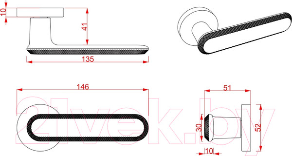 Изображение товара Ручка дверная Cebi Nola МР24 (черный)