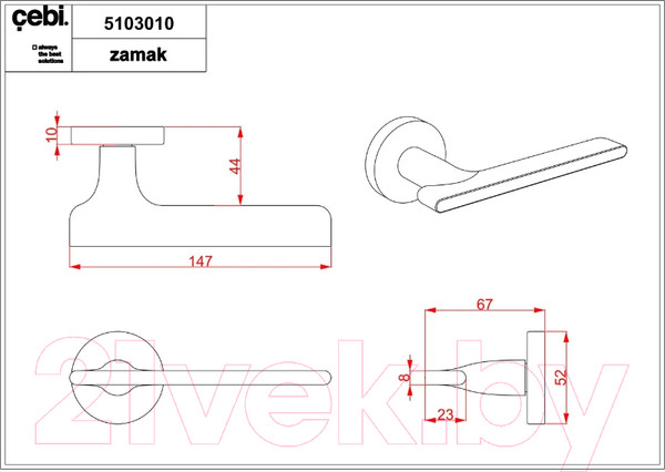 Изображение товара Ручка дверная Cebi Mira МР02 (хром)