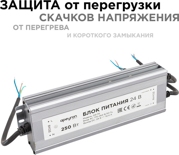 Изображение товара Блок питания для светодиодной ленты Apeyron Electrics 03-115