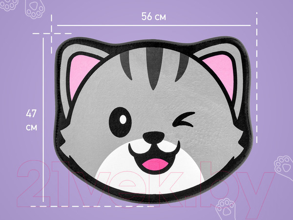 Изображение товара Коврик для ванной Roxy-Kids С эффектом памяти Антискользящий Кот 50x60 / RBMT-003