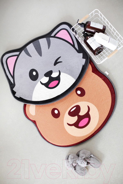 Изображение товара Коврик для ванной Roxy-Kids С эффектом памяти Антискользящий Кот 50x60 / RBMT-003