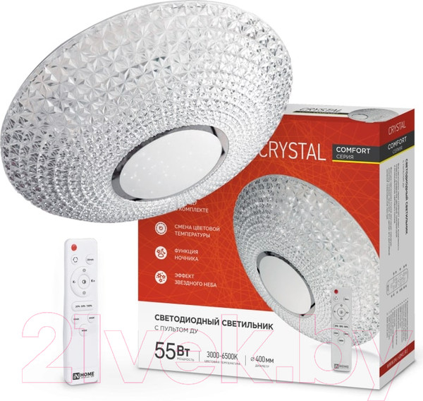 Изображение товара Потолочный светильник INhome Comfort Crystal 55Вт 230В 3000-6500K 4400Лм / 4690612034898