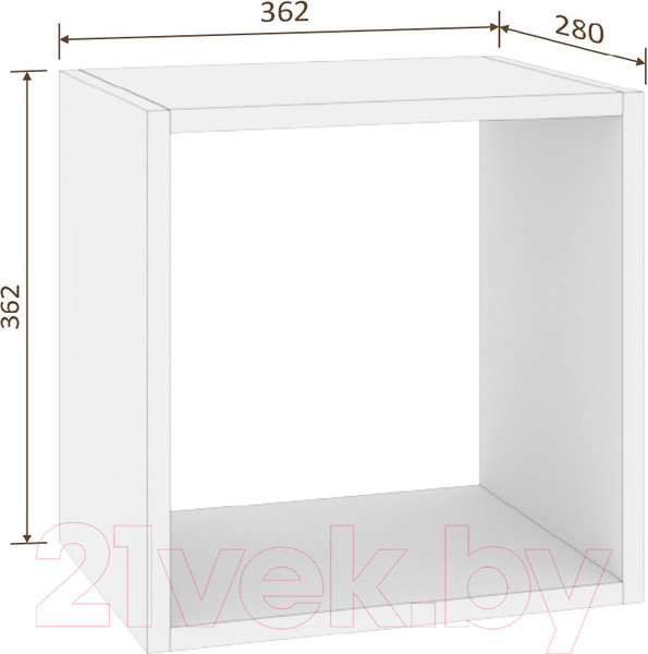 Изображение товара Полка-ячейка Кортекс-мебель Дельта-1 36x36 (венге)