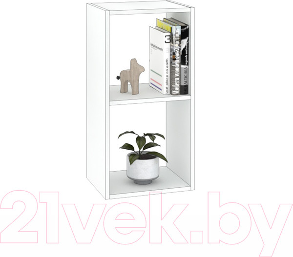 Изображение товара Стеллаж Кортекс-мебель Дельта-2 36x71 (белый)