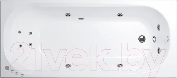 Изображение товара Ванна акриловая Triton Дина 170x75 Комфорт Flat (с гидромассажем)