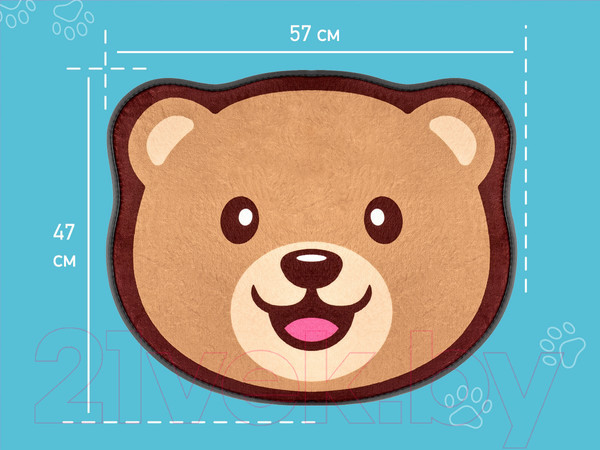 Изображение товара Коврик для ванной Roxy-Kids С эффектом памяти Антискользящий Мишка 50x60 / RBMT-001