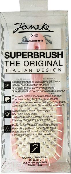 Изображение товара Расческа-массажер Janeke Superbrush 93SP226RSA (светло-розовый/белый)