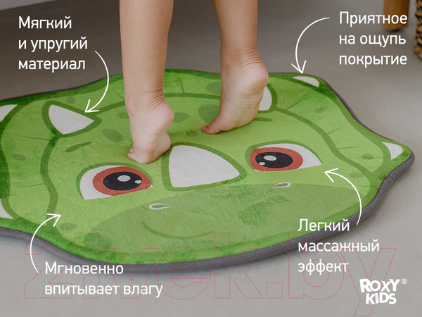 Изображение товара Коврик для ванной Roxy-Kids С эффектом памяти Антискользящий Динозавр 50x60 / RBMT-002