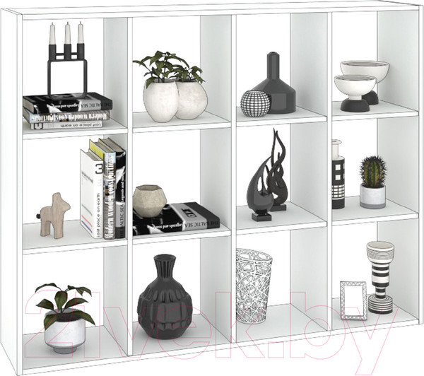 Изображение товара Стеллаж Кортекс-мебель Дельта-12 140x105 (белый)