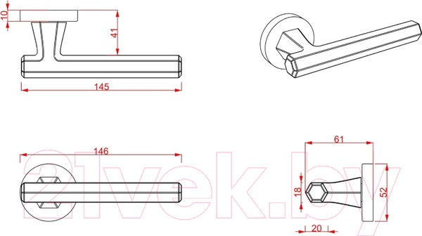 Изображение товара Ручка дверная Cebi Thor МР35 (матовое золото)