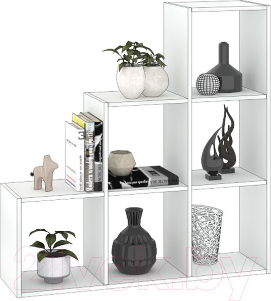 Изображение товара Стеллаж Кортекс-мебель Дельта-6ст 105x105 (белый)