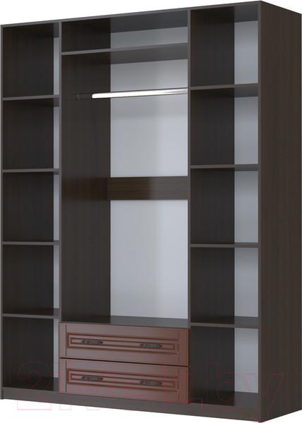 Изображение товара Шкаф Bravo Мебель Кантри ШР-4 (орех шоколадный/лак орех)