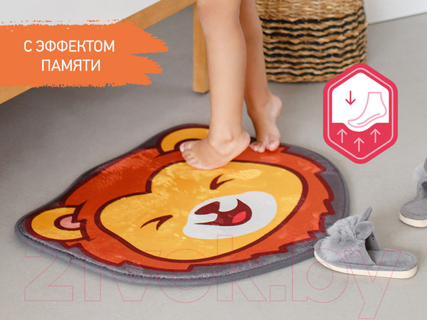 Изображение товара Коврик для ванной Roxy-Kids С эффектом памяти Антискользящий Лев 50x60 / RBMT-004