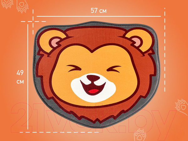 Изображение товара Коврик для ванной Roxy-Kids С эффектом памяти Антискользящий Лев 50x60 / RBMT-004