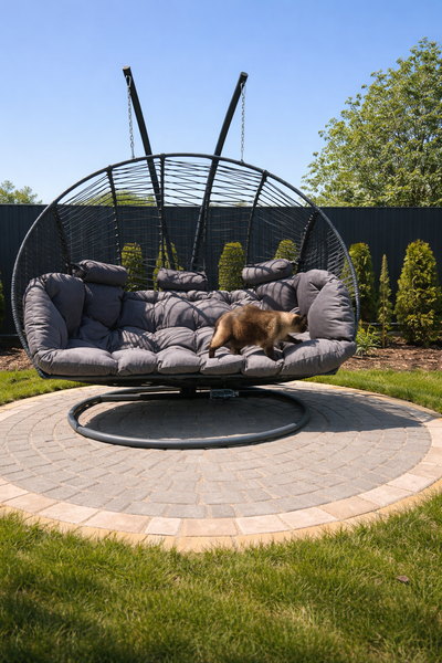 Изображение товара Кресло подвесное Craftmebelby Кокон Тройной Фэмили (графит/серый)