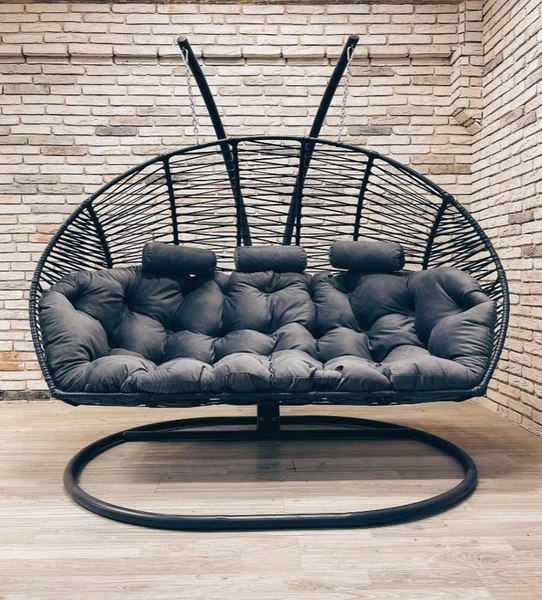 Изображение товара Кресло подвесное Craftmebelby Кокон Тройной Фэмили (графит/серый)
