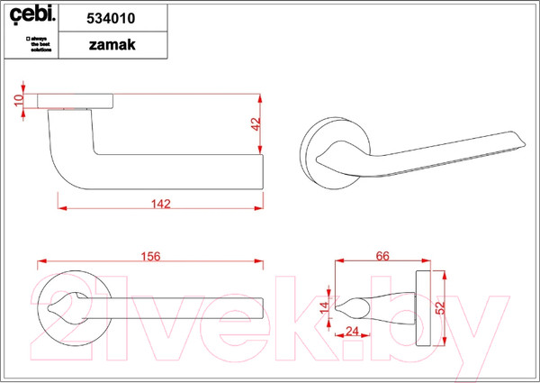 Изображение товара Ручка дверная Cebi Luma МР24 (черный)