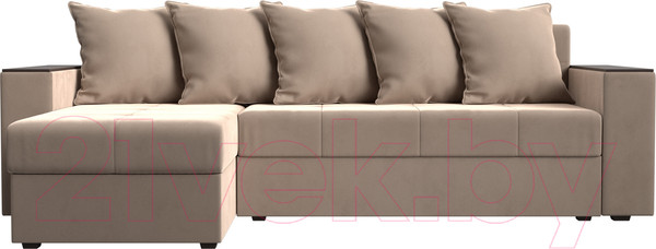 Изображение товара Диван угловой Лига Диванов Дубай лайт левый (велюр бежевый)