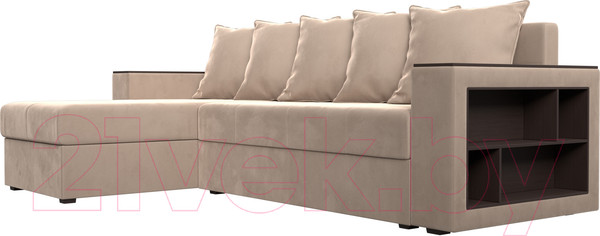 Изображение товара Диван угловой Лига Диванов Дубай лайт левый (велюр бежевый)