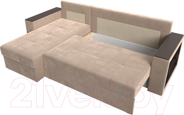Изображение товара Диван угловой Лига Диванов Дубай лайт левый (велюр бежевый)