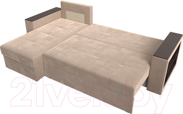 Изображение товара Диван угловой Лига Диванов Дубай лайт левый (велюр бежевый)