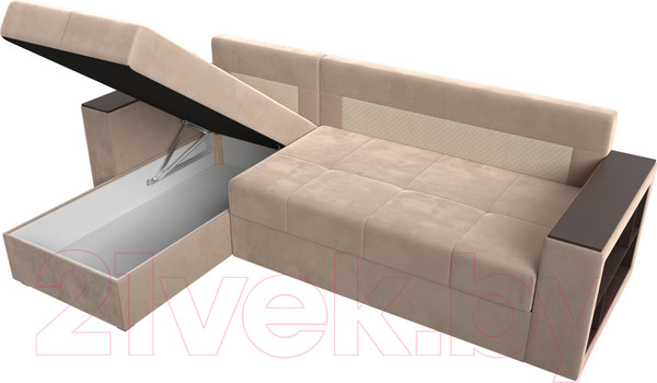 Изображение товара Диван угловой Лига Диванов Дубай лайт левый (велюр бежевый)