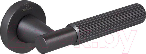 Изображение товара Ручка дверная Cebi Soho Striped МР27 (в полоску, черный матовый никель)