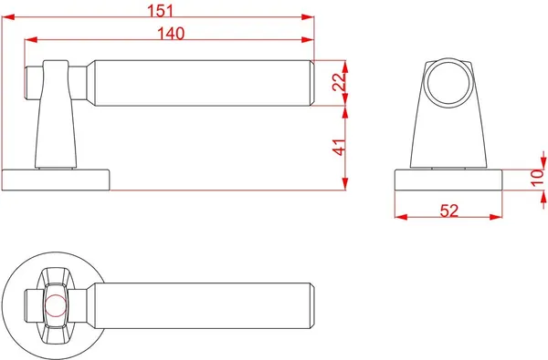 Изображение товара Ручка дверная Cebi Hana Smooth МР24 (гладкая, черный)