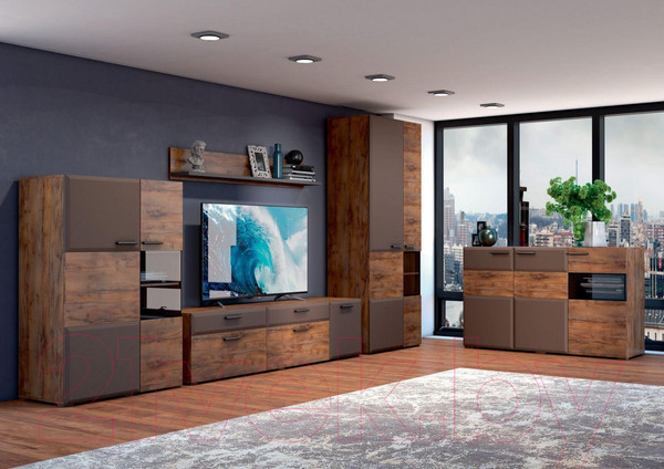 Изображение товара Тумба Bravo Мебель Рио 2 двери 950 (таксус/смоки софт)