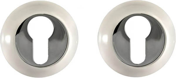 Изображение товара Накладка на цилиндр Puerto INET AL 08 MSW/CP (матовый супер белый/хром блестящий)