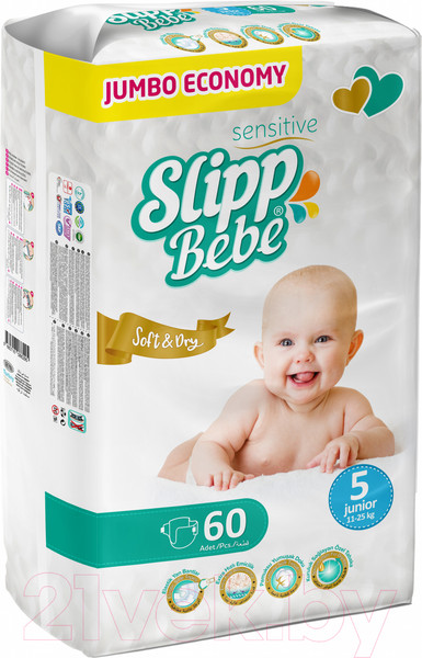 Изображение товара Подгузники детские Slipp Bebe Junior / J-305 (60шт)