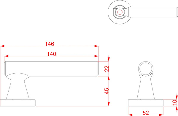 Изображение товара Ручка дверная Cebi Nora Smooth МР24 (гладкая, черный)