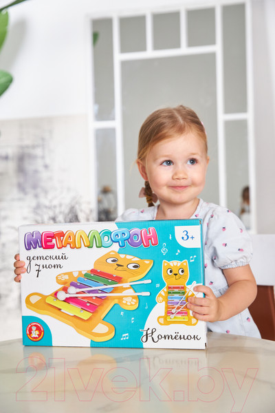 Изображение товара Музыкальная игрушка Десятое королевство Металлофон Котик 7 нот / 02358
