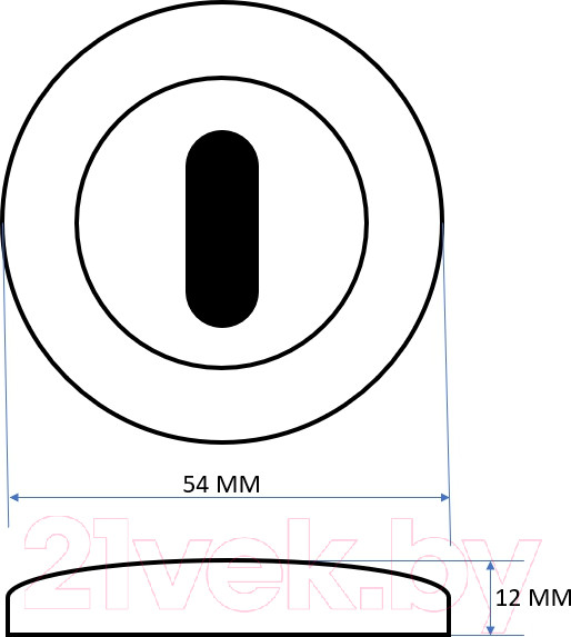 Изображение товара Накладка под сувальдный ключ Puerto INOB AL 08 SB/PB (латунь матовая/латунь блестящая)