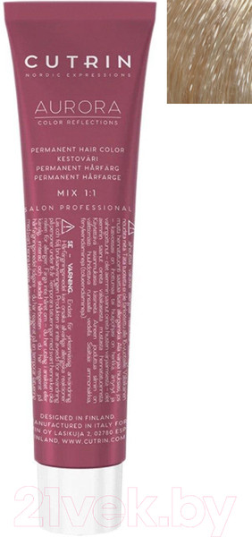 Изображение товара Крем-краска для волос Cutrin Aurora Permanent Hair Color 10.71 (60мл)